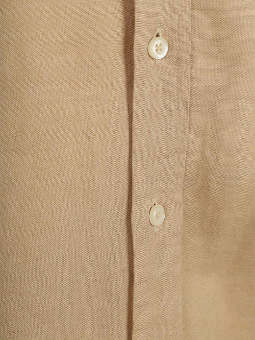 Overhemd linen cotton beige