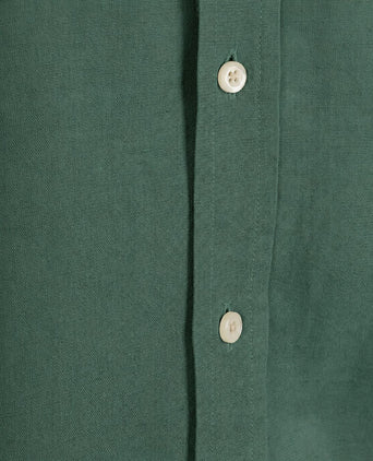 Overhemd linen cotton donkergroen