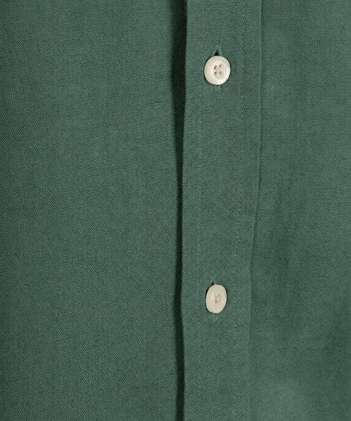 Overhemd linen cotton donkergroen