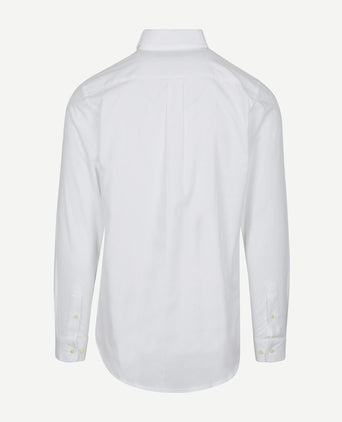 Overhemd twill borstzak wit