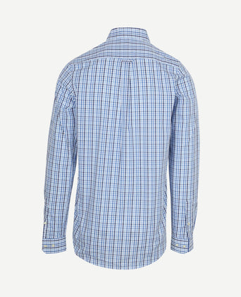 Extra lange mouwen overhemd ruit blauw