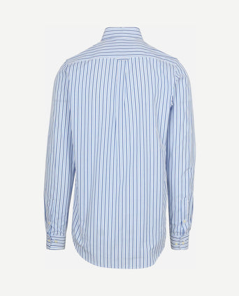 Extra lange mouwen overhemd streep blauw