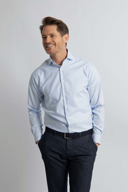 Steppin' Out overhemd twill lichtblauw | Regular-fit