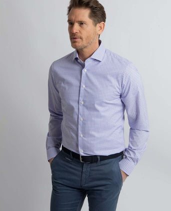 Overhemd slim-fit ruiten blauw rood