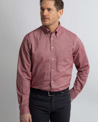Overhemd twill rood