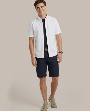 Short sleeve overhemd Oxford yale wit