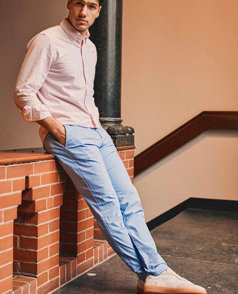 Overhemd Oxford streep roze