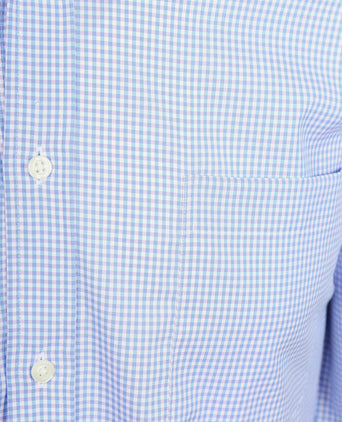 Overhemd checks blauw roze