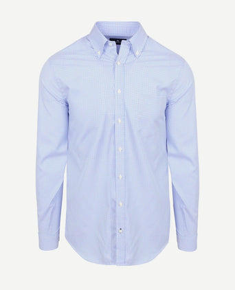 Overhemd checks blauw roze