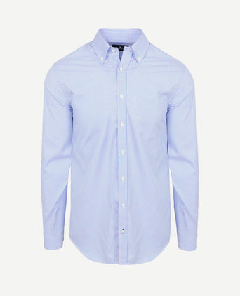 Overhemd checks blauw roze