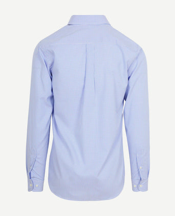 Overhemd checks blauw roze