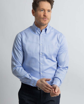 Steppin' Out overhemd regular-fit dobby lichtblauw regular-fit