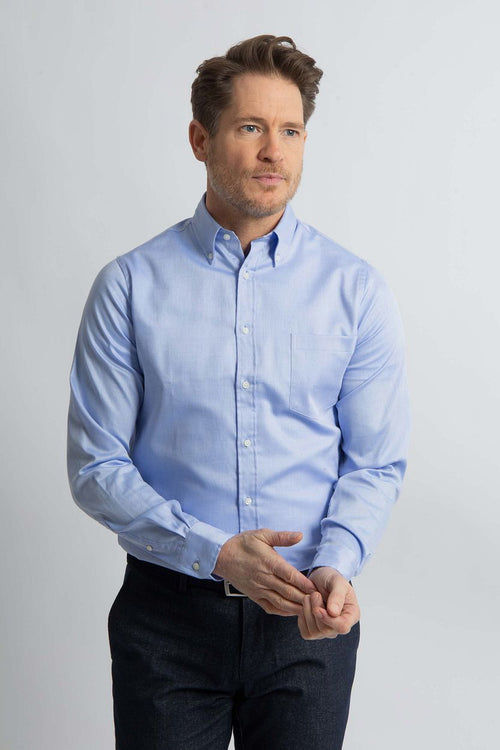 Steppin' Out overhemd regular-fit dobby lichtblauw regular-fit