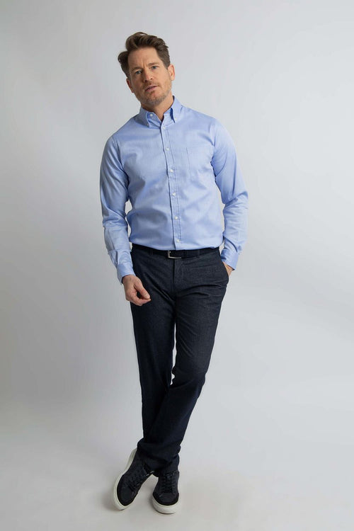 Steppin' Out overhemd regular-fit dobby lichtblauw regular-fit