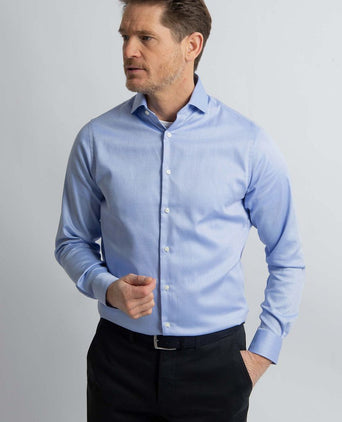 Steppin' Out overhemd dobby lichtblauw | Regular-fit