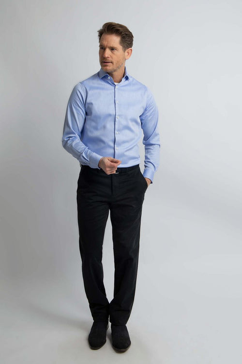 Steppin' Out overhemd dobby lichtblauw | Regular-fit