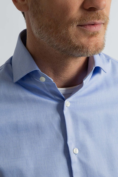 Steppin' Out overhemd dobby lichtblauw | Regular-fit