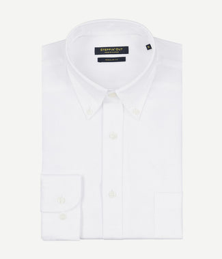 Steppin' Out overhemd dobby wit | Regular-fit Steppin' Out overhemd dobby wit | Regular-fit