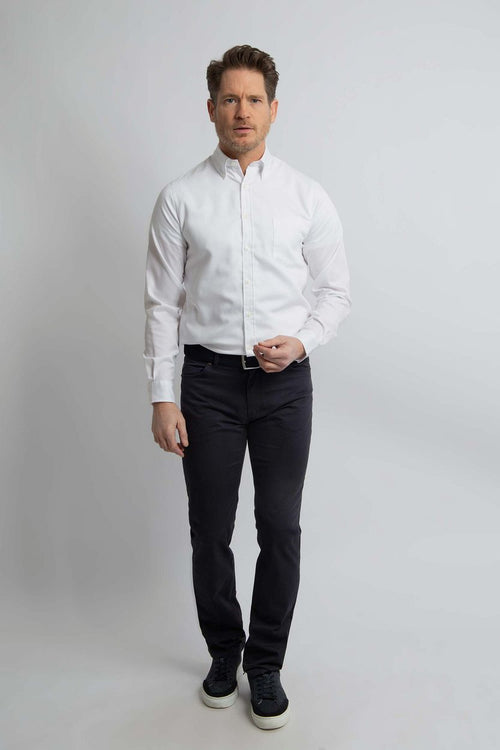 Steppin' Out overhemd dobby wit | Regular-fit