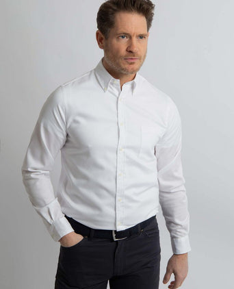 Steppin' Out overhemd dobby wit | Regular-fit