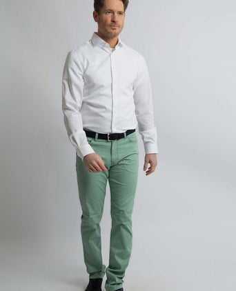 Steppin' Out overhemd slim-fit dobby wit