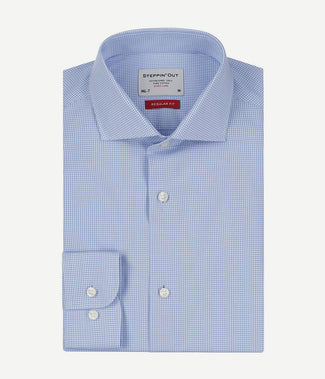 Steppin' Out overhemd extra lange mouw ruit blauw | Regular-fit Steppin' Out overhemd extra lange mouw ruit blauw | Regular-fit
