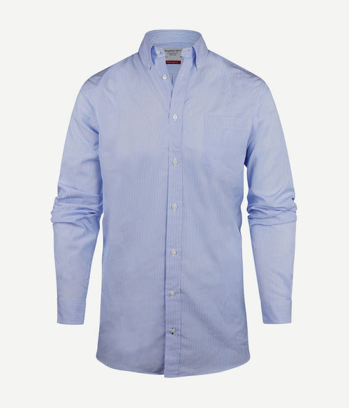 Steppin' Out overhemd extra lange mouw streep lichtblauw | Regular-fit