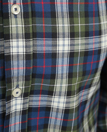 Overhemd flanel checks groen blauw