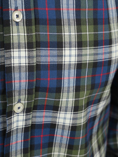 Overhemd flanel checks groen blauw