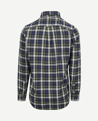 Overhemd flanel checks groen blauw