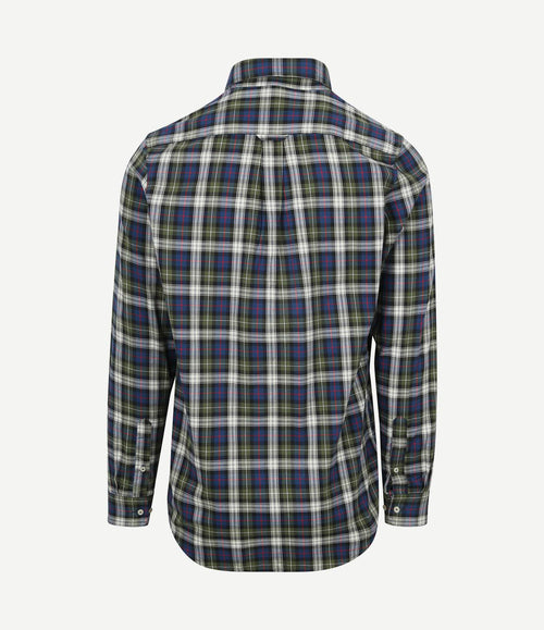 Overhemd flanel checks groen blauw