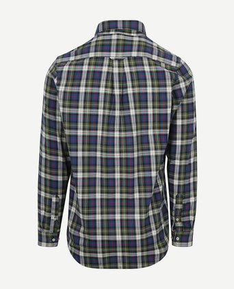 Overhemd flanel checks groen blauw