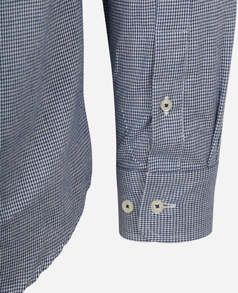 Steppin' Out overhemd flanel pepita blauw | Slim-fit