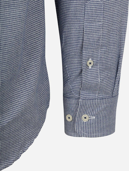 Steppin' Out overhemd flanel pepita blauw | Slim-fit
