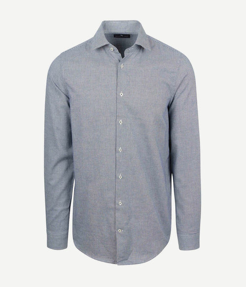 Steppin' Out overhemd flanel pepita blauw | Slim-fit