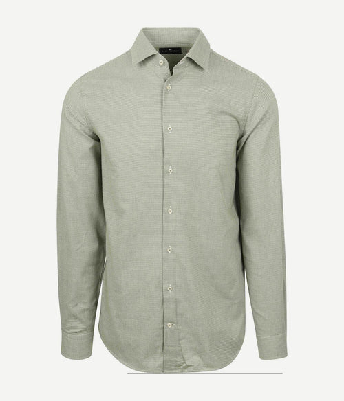 Steppin' Out overhemd flanel pepita groen | Slim-fit