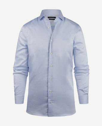Steppin' Out overhemd slim-fit herringbone lichtblauw