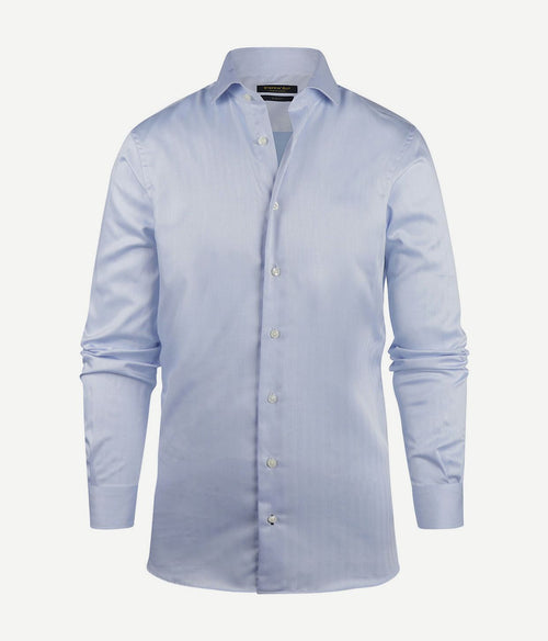 Steppin' Out overhemd slim-fit herringbone lichtblauw