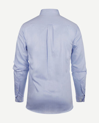 Steppin' Out overhemd herringbone lichtblauw | Regular-fit