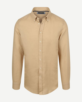 Overhemd linen cotton beige