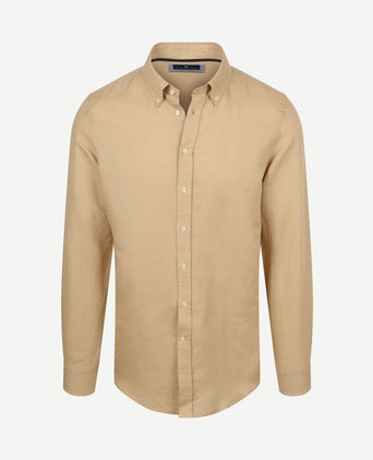 Overhemd linen cotton beige