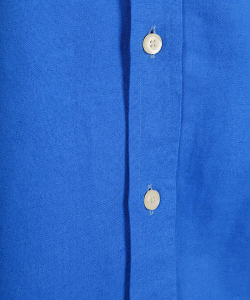 Overhemd linen cotton cobalt