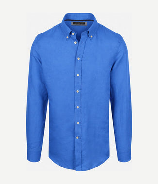 Overhemd linen cotton cobalt Overhemd linen cotton cobalt