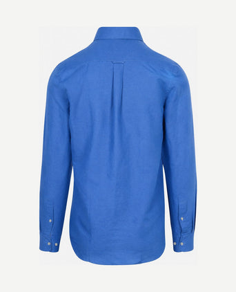 Overhemd linen cotton cobalt