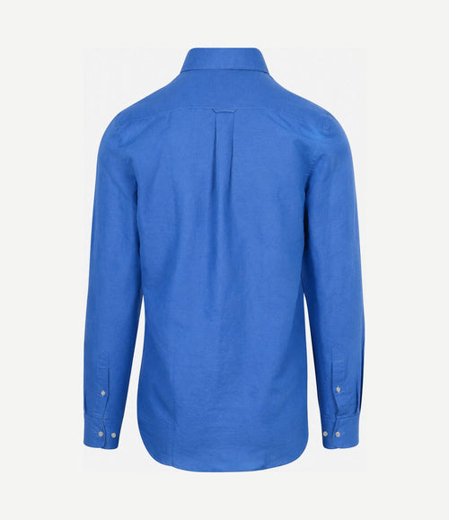 Overhemd linen cotton cobalt