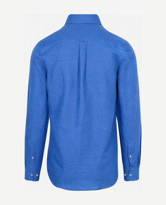 Overhemd linen cotton cobalt
