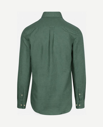 Overhemd linen cotton donkergroen