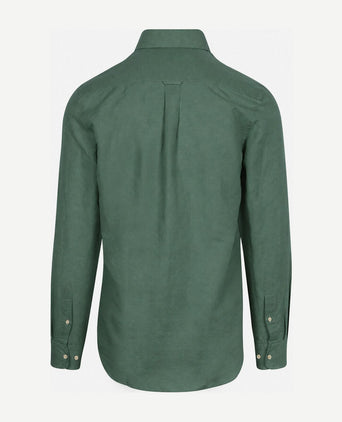 Overhemd linen cotton donkergroen