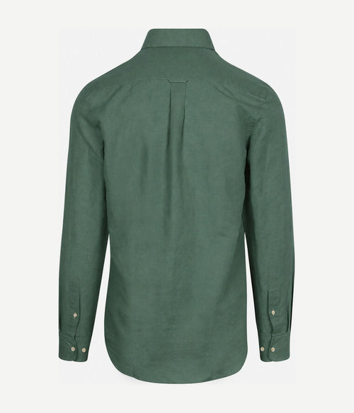 Overhemd linen cotton donkergroen