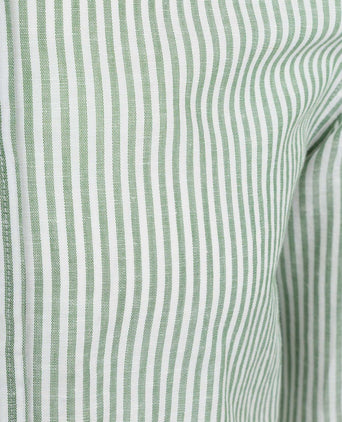Overhemd linen cotton streep groen